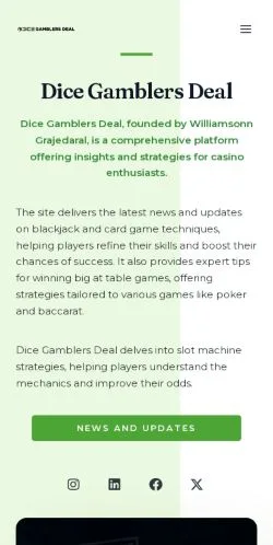 Anteprima del sito Dice Gamblers Deal, media di Stati Uniti per articoli sponsorizzati