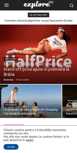 Förhandsvisning av webbplatsen Exploremag, medium i Rumänien för sponsrade artiklar