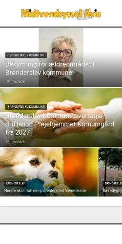 Anteprima del sito Midtvendsyssel Avis, media di Danimarca per articoli sponsorizzati