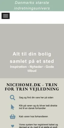 Anteprima del sito Nicehome, media di Danimarca per articoli sponsorizzati