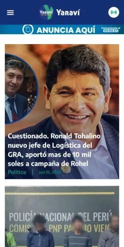 Anteprima del sito Radio Yaraví Arequipa, media di Spagna per articoli sponsorizzati