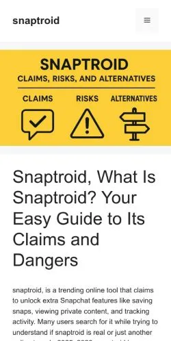 Anteprima del sito Understanding Snaptroid, media di Stati Uniti per articoli sponsorizzati