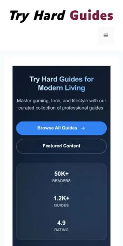 Podgląd witryny Try Hard Guides, medium z kraju Wielka Brytania do artykułów sponsorowanych