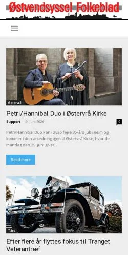 Podgląd witryny østvendsysselfolkeblad, medium z kraju Dania do artykułów sponsorowanych