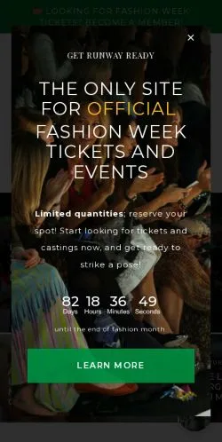 Podgląd witryny Fashion Week Online, medium z kraju Stany Zjednoczone do artykułów sponsorowanych