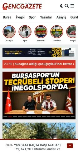 Anteprima del sito Genç Gazete, media di Turchia per articoli sponsorizzati