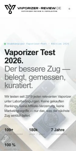 Anteprima del sito Vaporizer Review, media di Germania per articoli sponsorizzati