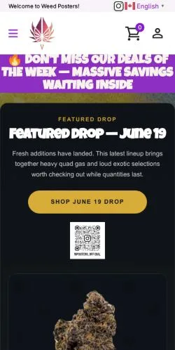 スポンサード記事向けのアメリカ合衆国メディア、Weed Postersのサイトプレビュー