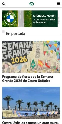 Forhåndsvisning av nettstedet Últimas noticias de Castro Urdiales, medium fra Spania for sponsede artikler