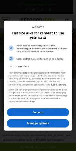 Anteprima del sito Keto For India, media di Regno Unito per articoli sponsorizzati