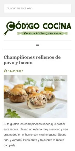 Anteprima del sito Código Cocina, media di Spagna per articoli sponsorizzati