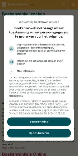 Anteprima del sito Boekenwinkel Zoeken, media di Paesi Bassi per articoli sponsorizzati