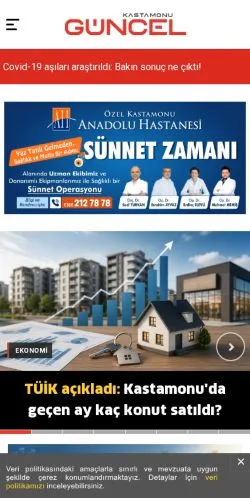 Vista previa del sitio Kastamonu Güncel, medio de Turquía para artículos patrocinados