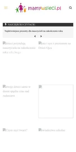 Anteprima del sito Mamy W Sieci, media di Polonia per articoli sponsorizzati