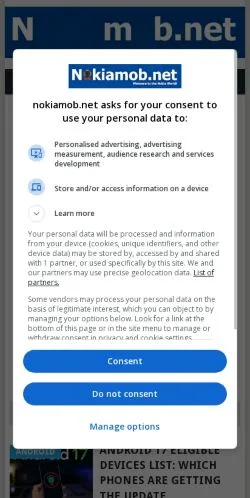 Anteprima del sito Nokiamob, media di Stati Uniti per articoli sponsorizzati
