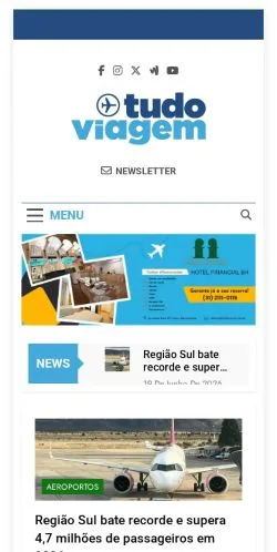 Pré-visualização do site Dicas De Viagem, meio de Brasil para artigos patrocinados