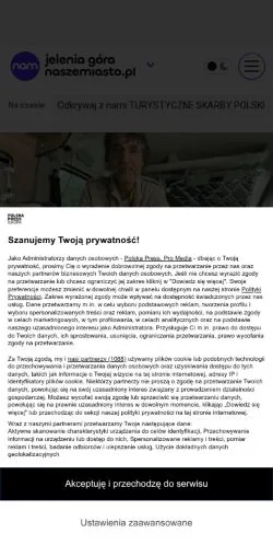 Podgląd witryny Jelenia Góra Nasze Miasto, medium z kraju Polska do artykułów sponsorowanych