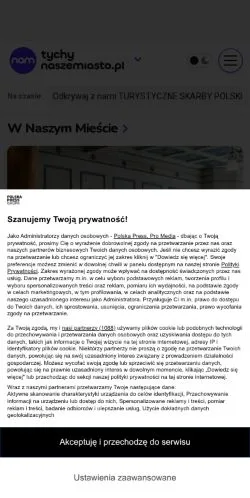 Anteprima del sito Tychy Nasze Miasto, media di Polonia per articoli sponsorizzati