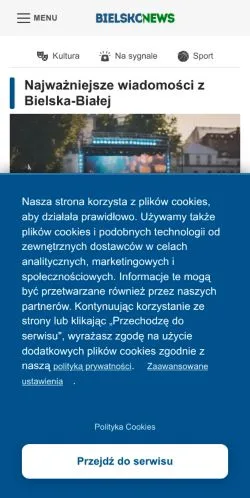 Podgląd witryny Fakty Bielsko-Biała, medium z kraju Polska do artykułów sponsorowanych