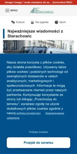 Anteprima del sito e-Starachowice, media di Polonia per articoli sponsorizzati