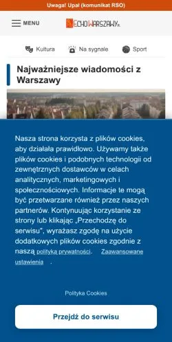 Anteprima del sito Echo Warszawy, media di Polonia per articoli sponsorizzati