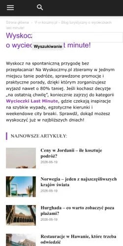 Anteprima del sito Wyskoczmy, media di Polonia per articoli sponsorizzati