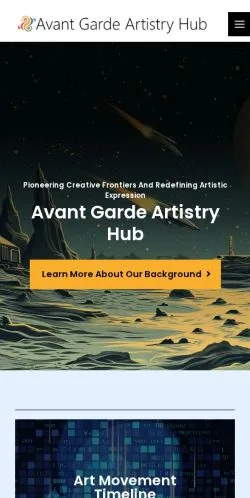 Podgląd witryny Avant Garde Artistry Hub, medium z kraju Stany Zjednoczone do artykułów sponsorowanych