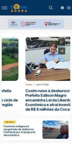 Aperçu du site Coxim Agora, média de Brésil pour articles sponsorisés
