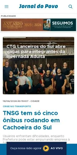 Anteprima del sito Jornal do Povo, media di Brasile per articoli sponsorizzati