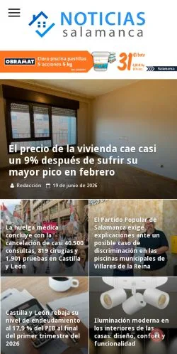 Anteprima del sito Noticias Salamanca, media di Spagna per articoli sponsorizzati