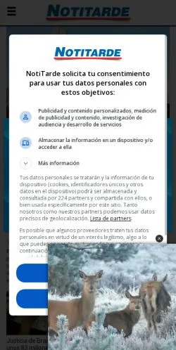 スポンサード記事向けのスペインメディア、Notitardeのサイトプレビュー