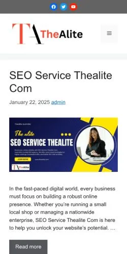 Aperçu du site TheAlite, média de États-Unis pour articles sponsorisés