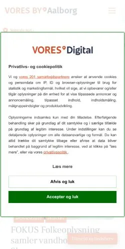 Anteprima del sito VORES By Aalborg, media di Danimarca per articoli sponsorizzati
