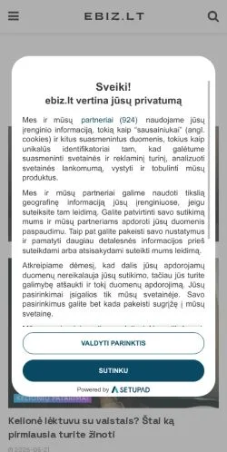 スポンサード記事向けのリトアニアメディア、Įdomūs tekstai ir verslo patarimaiのサイトプレビュー