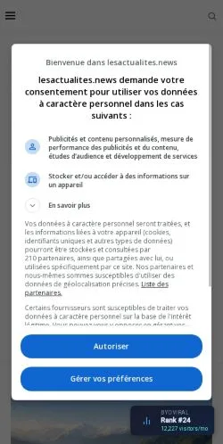 Anteprima del sito Les Actualités, media di Stati Uniti per articoli sponsorizzati