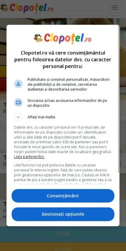 Anteprima del sito Clopotel Fun, media di Romania per articoli sponsorizzati