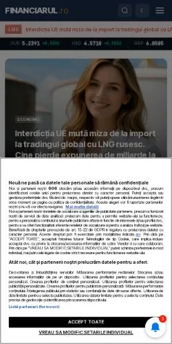 Podgląd witryny Financiarul, medium z kraju Rumunia do artykułów sponsorowanych