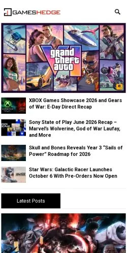 スポンサード記事向けのアメリカ合衆国メディア、GamesHedgeのサイトプレビュー