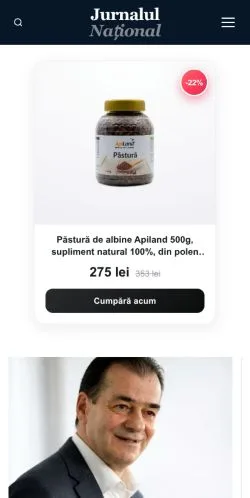 Anteprima del sito Jurnalul Național, media di Romania per articoli sponsorizzati
