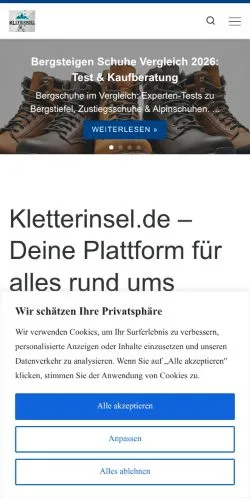 Anteprima del sito Kletterinsel, media di Germania per articoli sponsorizzati