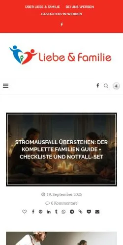 Anteprima del sito Liebe und Familie, media di Germania per articoli sponsorizzati