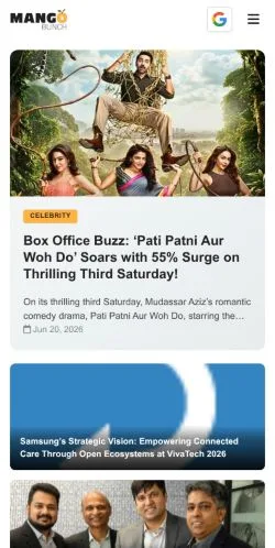 Anteprima del sito Mango Bunch, media di India per articoli sponsorizzati