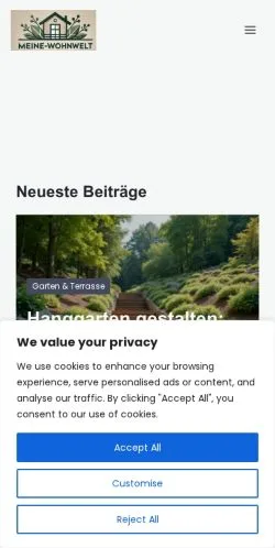 Anteprima del sito Meine Wohnwelt, media di Germania per articoli sponsorizzati