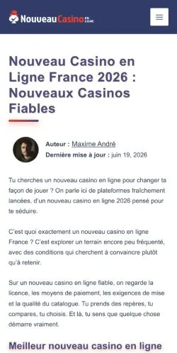 Anteprima del sito NewFlux, media di Francia per articoli sponsorizzati
