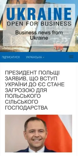 Podgląd witryny Open4Business, medium z kraju Ukraina do artykułów sponsorowanych