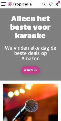 Anteprima del sito Tropicalia, media di Belgio per articoli sponsorizzati