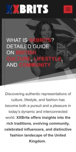 Anteprima del sito XXBrits, media di Regno Unito per articoli sponsorizzati