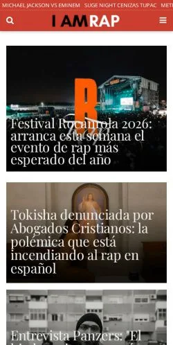 Preview of the I AM RAP website, a media outlet in Spain for sponsored articles