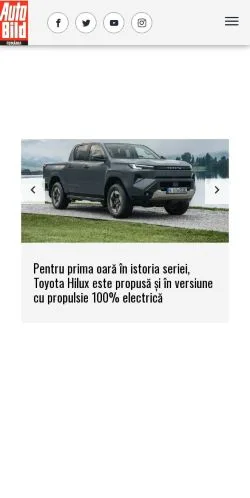 Voorbeeld van de site Auto Bild, medium uit Roemenië voor gesponsorde artikelen