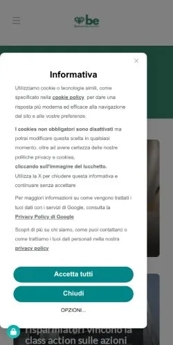 Podgląd witryny Benessere Economico, medium z kraju Włochy do artykułów sponsorowanych